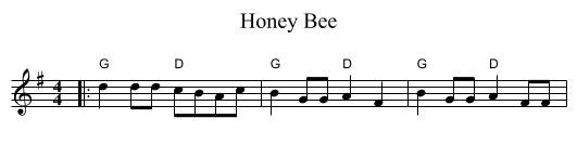 Honey Bee - staff notation
