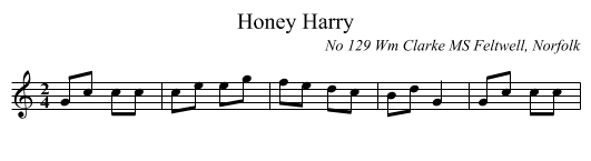 Honey Harry - staff notation