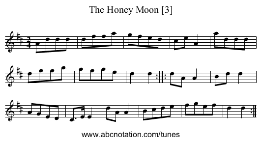 Honey Moon [3], The - staff notation