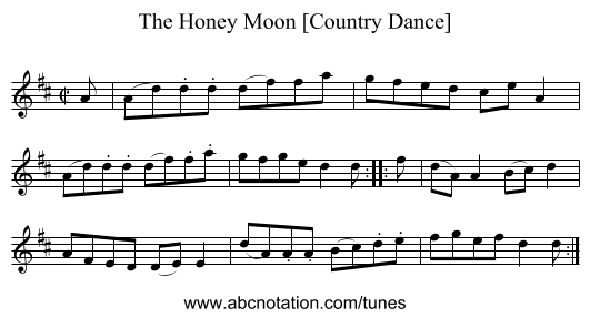 Honey Moon [Country Dance], The - staff notation