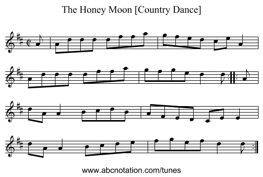Honey Moon [Country Dance], The - staff notation