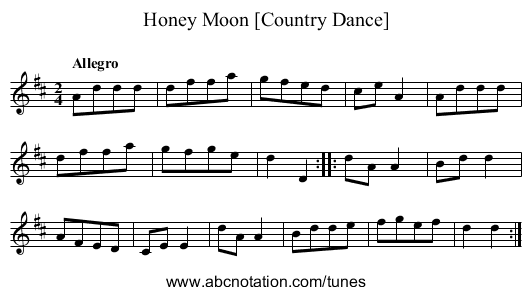 Honey Moon [Country Dance] - staff notation
