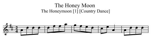 Honey Moon , The - staff notation