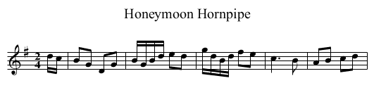 Honeymoon Hornpipe - staff notation