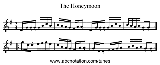 Honeymoon, The - staff notation