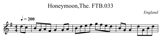 Honeymoon,The. FTB.033 - staff notation