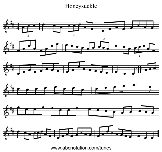 Honeysuckle - staff notation
