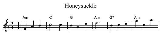 Honeysuckle - staff notation