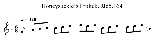 Honeysuckle’s Frolick. JJo5.164 - staff notation