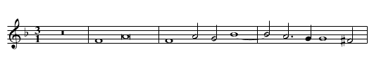 Honor, decus, imperium - staff notation