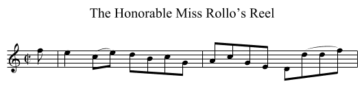 Honorable Miss Rollo’s Reel, The - staff notation