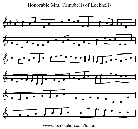 Honorable Mrs. Campbell (of Lochnell) - staff notation