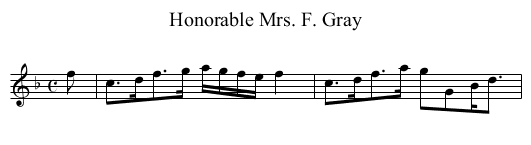 Honorable Mrs. F. Gray - staff notation