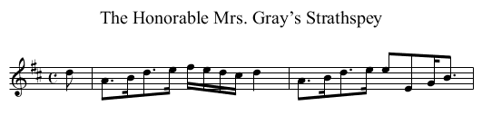 Honorable Mrs. Gray’s Strathspey, The - staff notation