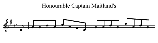 Honourable Captain Maitland's - staff notation