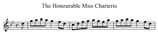 Honourable Miss Charteris, The - staff notation