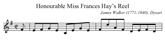 Honourable Miss Frances Hay’s Reel - staff notation