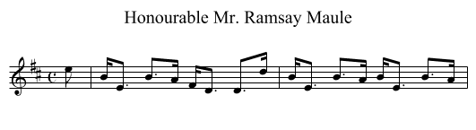 Honourable Mr. Ramsay Maule - staff notation