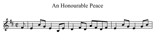 Honourable Peace, An - staff notation