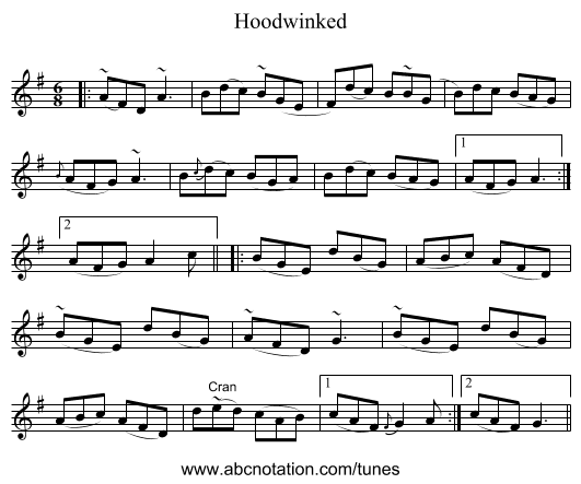 Hoodwinked - staff notation