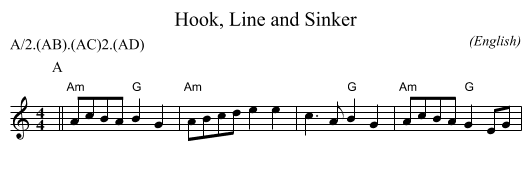 Hook, Line and Sinker - staff notation