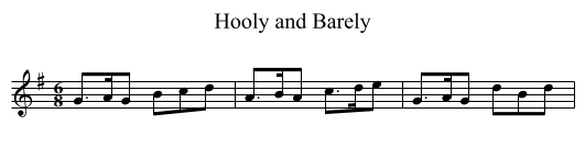 Hooly and Barely - staff notation