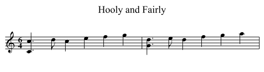 Hooly and Fairly - staff notation