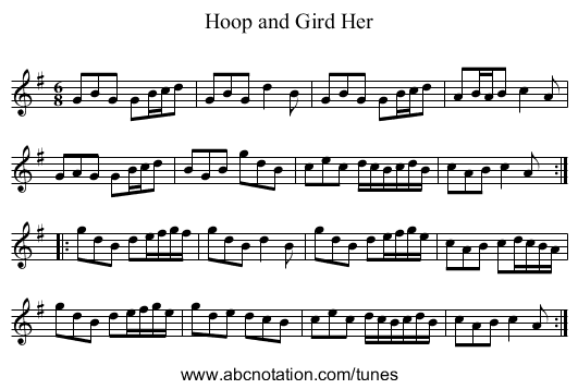 Hoop and Gird Her - staff notation