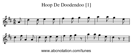 Hoop De Doodendoo [1] - staff notation