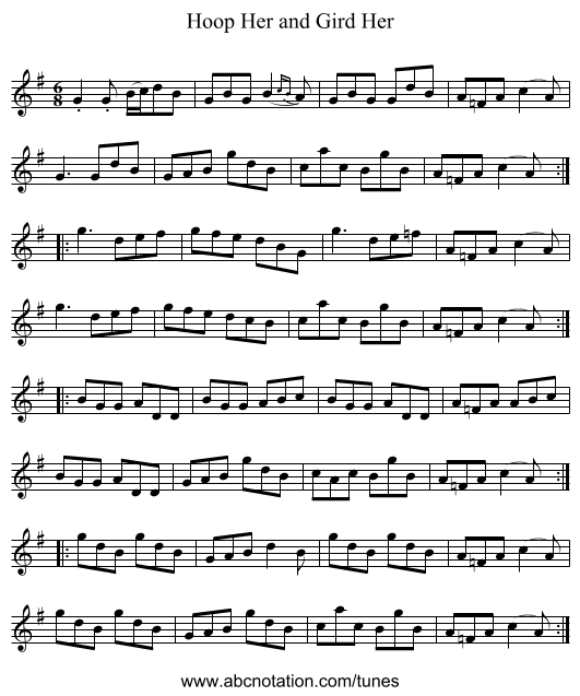 Hoop Her and Gird Her - staff notation