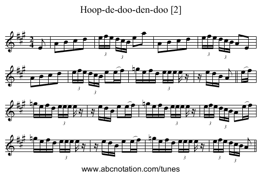 Hoop-de-doo-den-doo [2] - staff notation