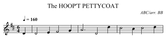 HOOP'T PETTYCOAT, The - staff notation