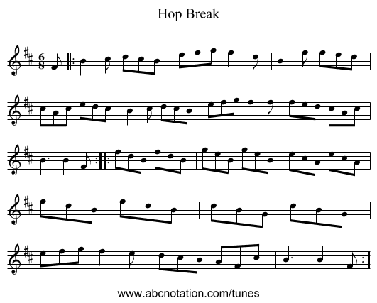 Hop Break - staff notation