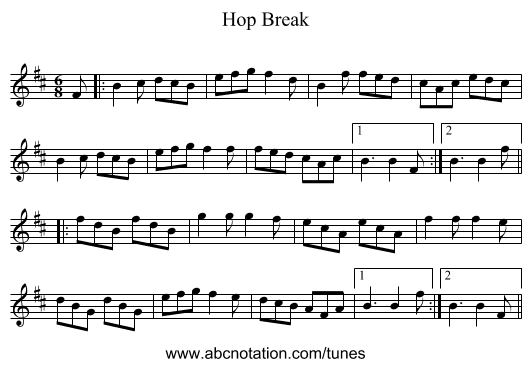 Hop Break - staff notation