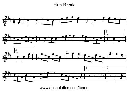 Hop Break - staff notation
