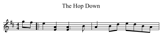 Hop Down, The  - staff notation