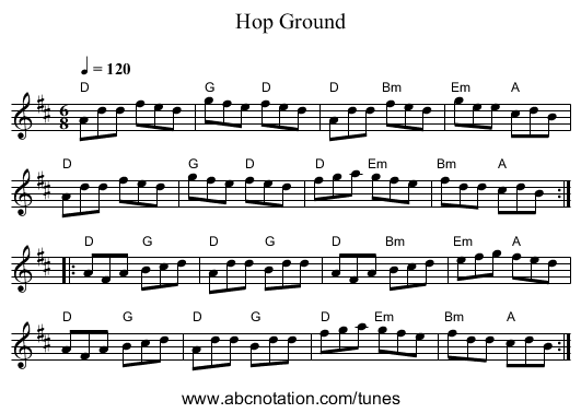 Hop Ground - staff notation