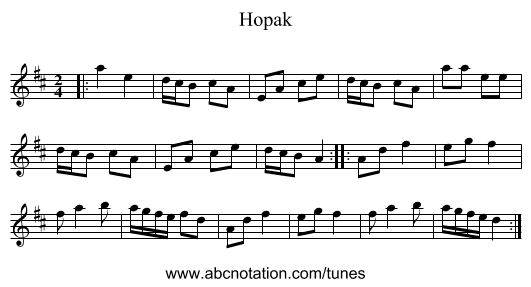 Hopak - staff notation