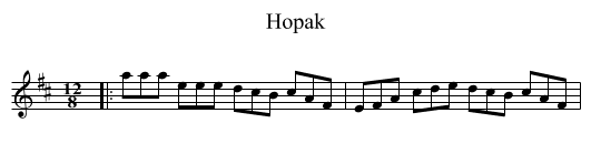 Hopak - staff notation