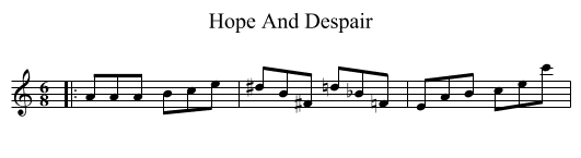 Hope And Despair - staff notation
