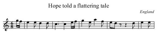Hope told a flattering tale - staff notation