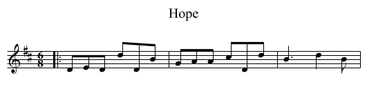 Hope - staff notation