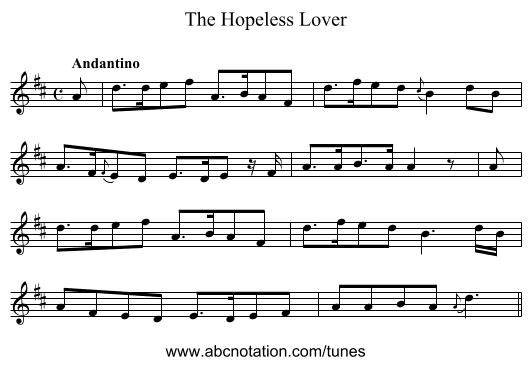 Hopeless Lover, The - staff notation
