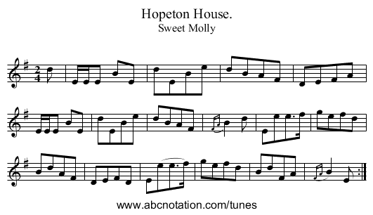 Hopeton House. - staff notation