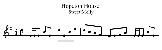 Hopeton House. - staff notation