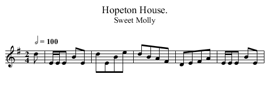 Hopeton House. - staff notation