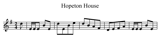 Hopeton House - staff notation