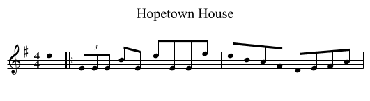 Hopetown House - staff notation