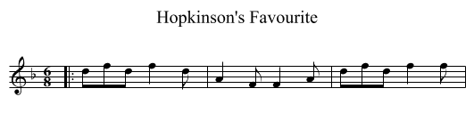 Hopkinson's Favourite - staff notation