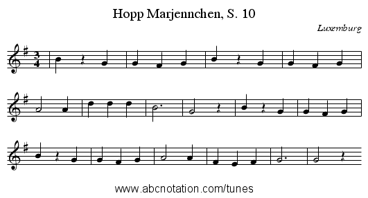 Hopp Marjennchen, S. 10 - staff notation